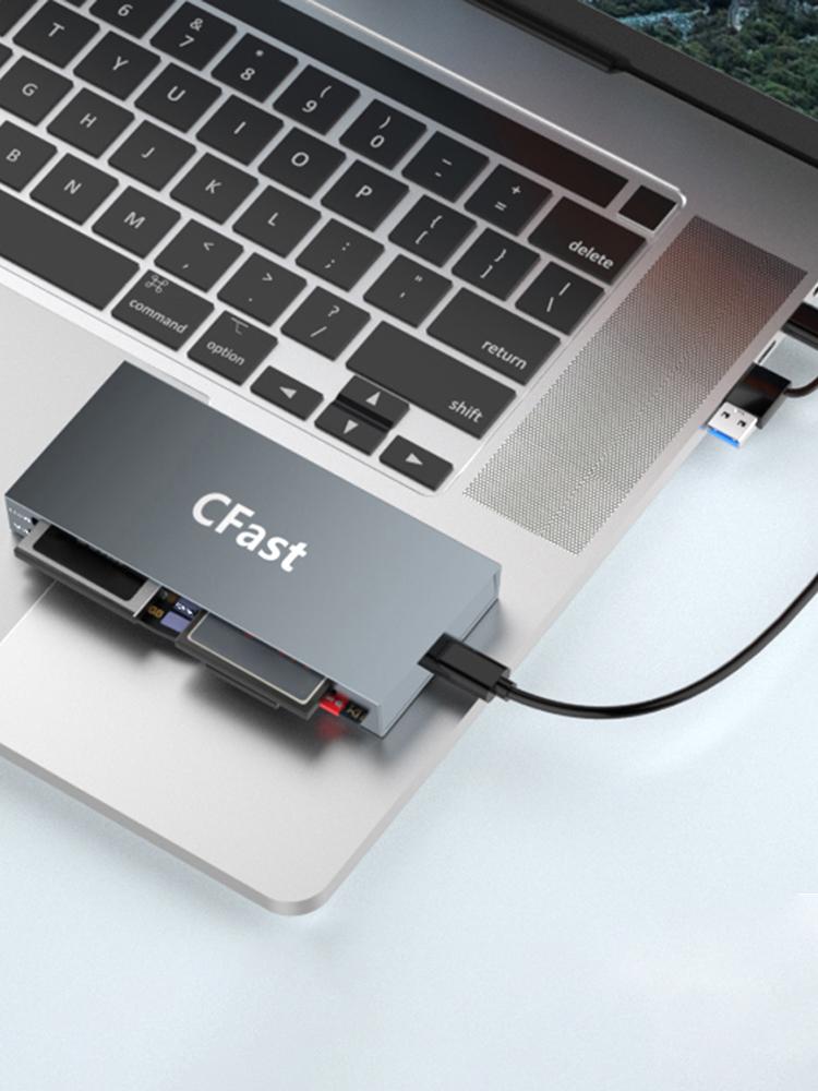 CFast Card Reader Read 6 Cards Simultaneously Memory Stick Pro Duo Adapter 5Gbps USB Card Reader for CFast/CF/MS/SD/TF/XD Card