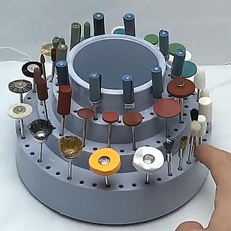 Профессиональный вращающийся круглый кейс для хранения сверл, органайзер для насадок шлифовального инструмента, инструмент для изготовления ювелирных изделий для ювелира