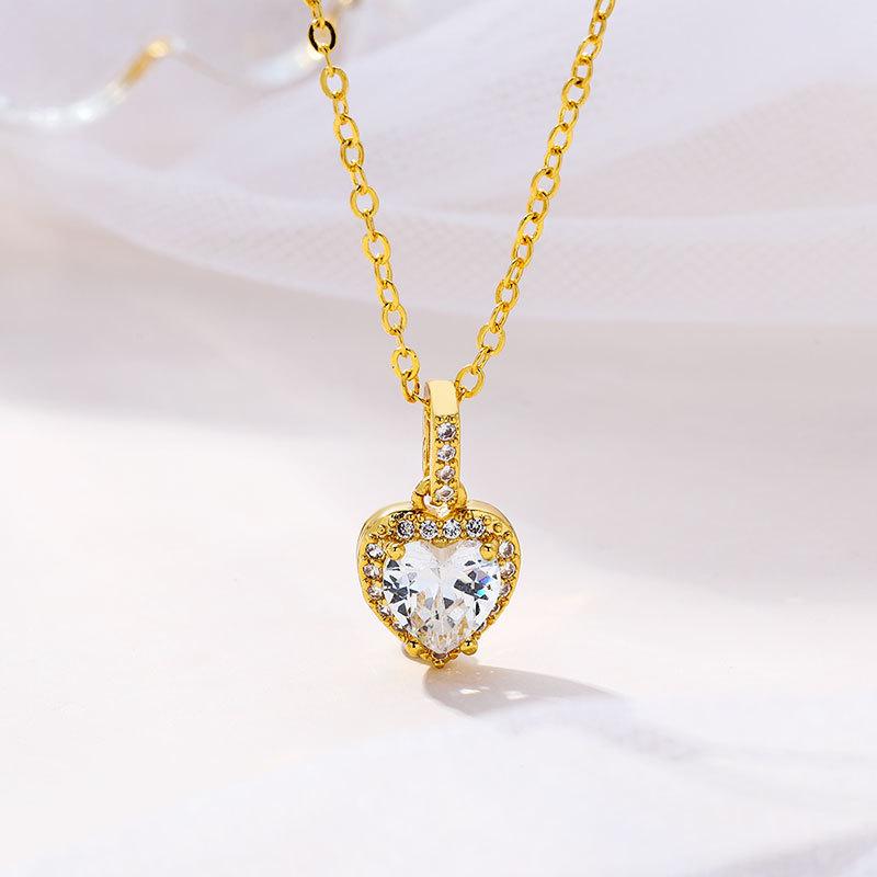 Модное ожерелье темперамента для женщин, нишевая проекция, ins design sense love, бриллиантовый кулон, ювелирные изделия