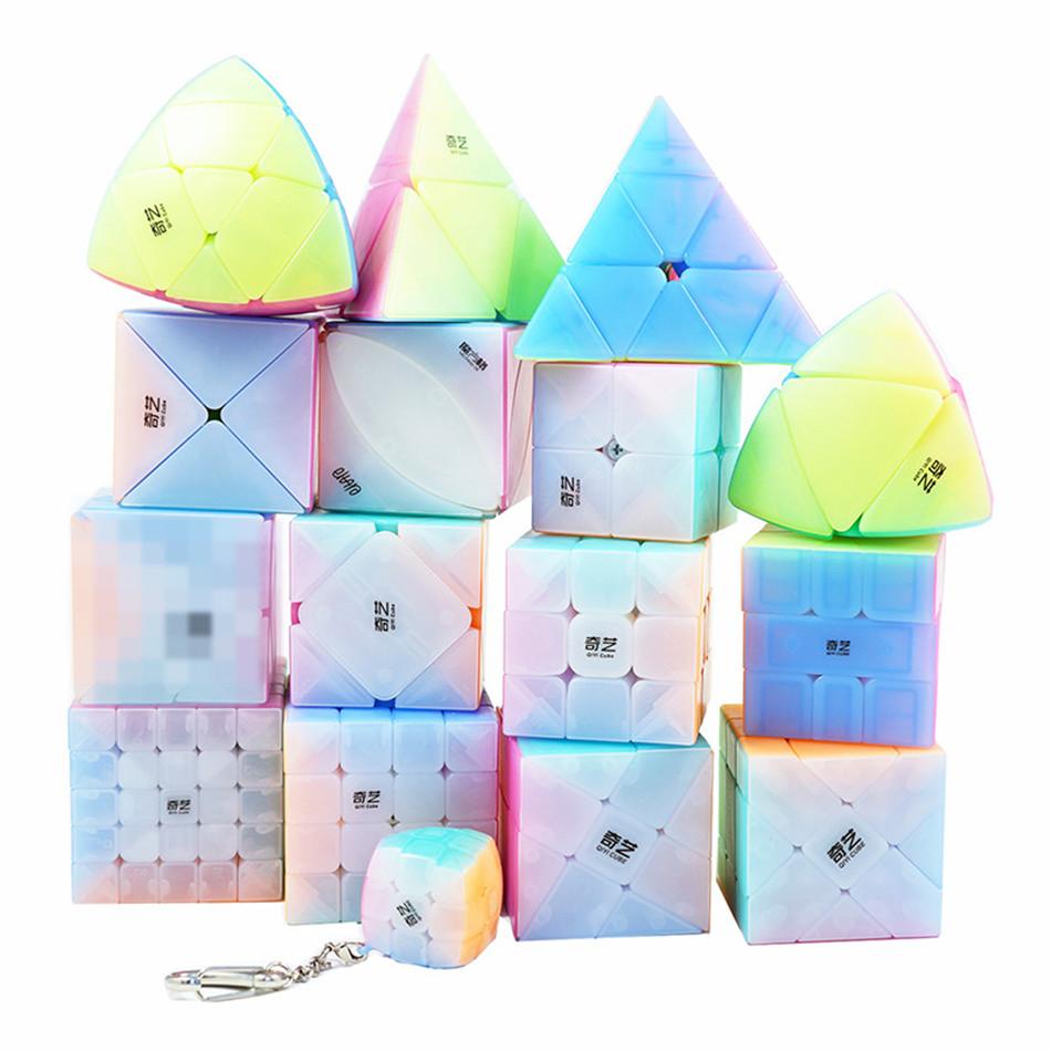 Кубик Рубика QiYi Jelly Магический кубик 2x2 3x3 4x4 5x5 Пирамидка Брелок Кубик для скоростной сборки Обучающий Cubo Magico Головоломка Игрушка Для детей Подарок