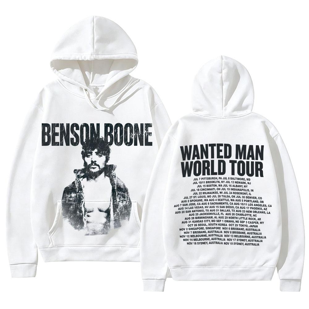 Benson Boone Merch Sweatshirts Wanted Man Ash Hoodie Fashion High Street Hoody Unisex Vintage Aesthetic Graphic Print Pullovers
