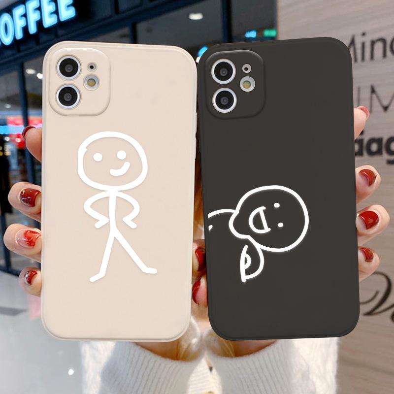 Забавный и смешной чехол для телефона в виде человечка из спичек для iPhone 16 15 14 13 12 11 Pro Max X XS XR 8 Plus, силиконовый, противоударный, мягкий чехол для телефона