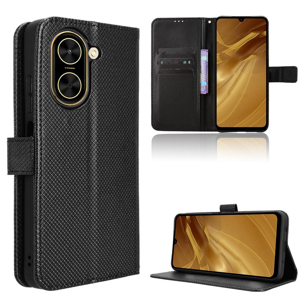 For Xiaomi Redmi A5 NFC (173.45*79.35*8.45mm) Leather Wallet Case with Strap Diamond Texture Phone Cover