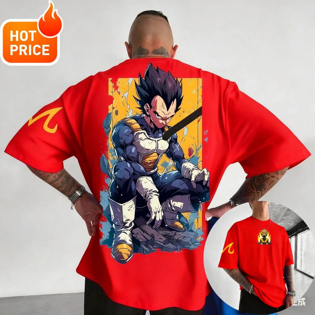 Dragon Ball "Vegeta 'Prince of Saiyans' Print" Anime Black Women And Men Fashion Comfortable T-Shirt