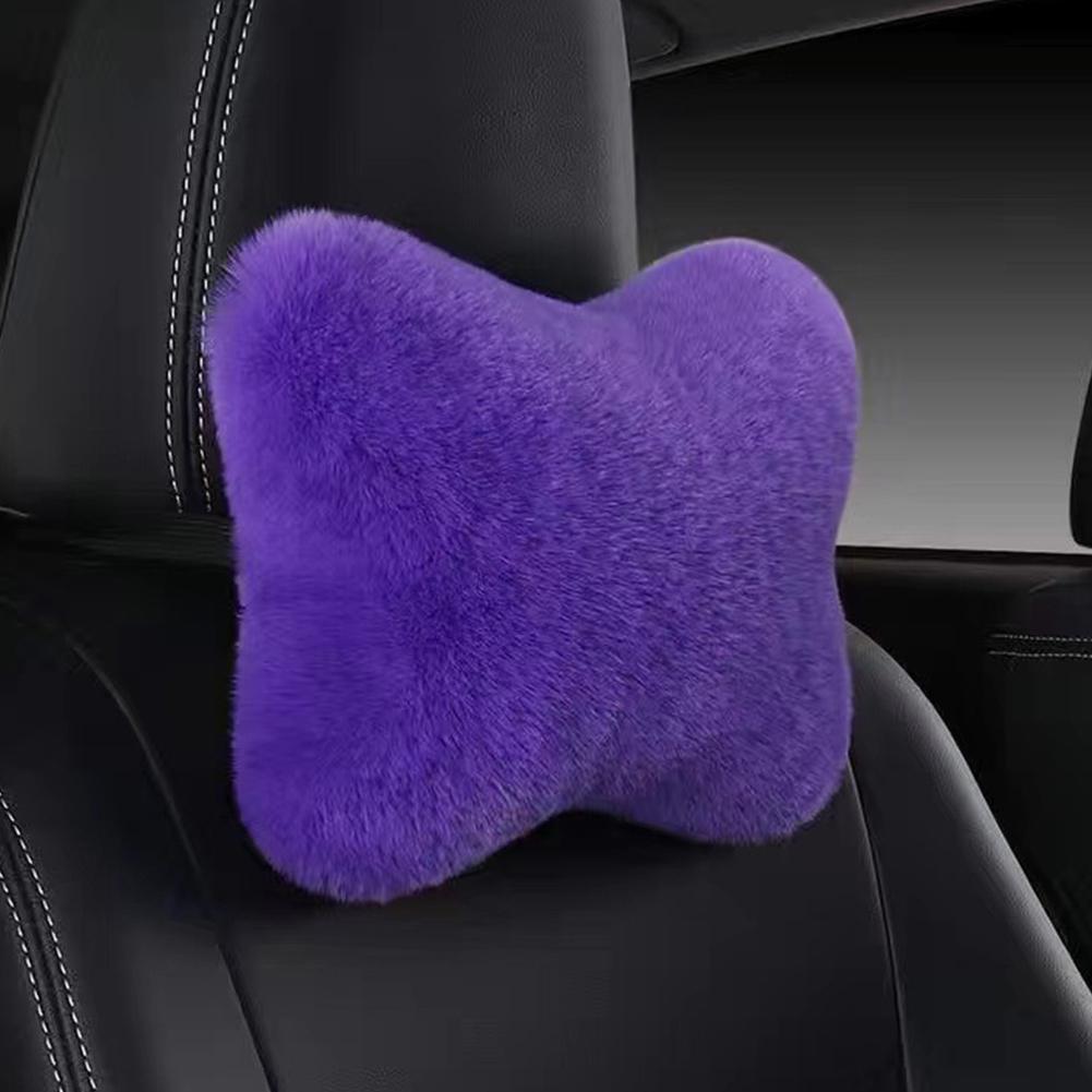 Зимняя подушка-подголовник для автомобильного сиденья, плюшевая подушка-подголовник для автомобиля, плюшевый универсальный поясничный упор Comfo H5X9