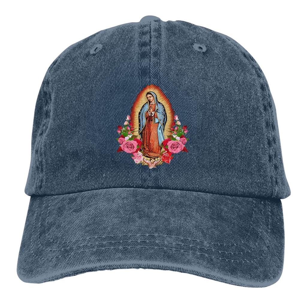 La Virgen De Guadalupe Unisex Baseball Cap Washed Cotton Cap Vintage Casual Outdoor Sports Hat
