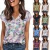 Женские топы с пятнами, блузка с коротким рукавом, рубашки с V-образным вырезом, деловые повседневные наряды