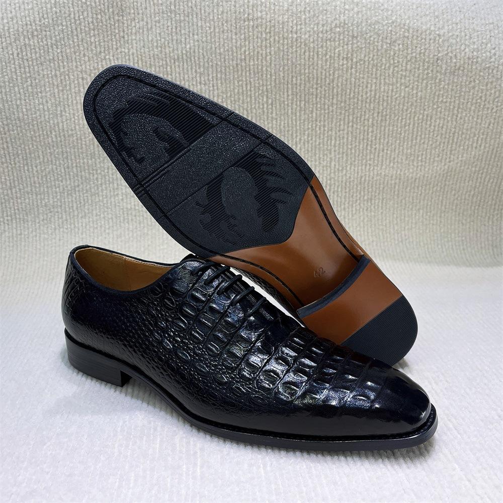 New First-Layer Cowhide Crocodile Pattern Embossed Oxford Shoes Men'S Business Dress Shoes Men'S Shoes