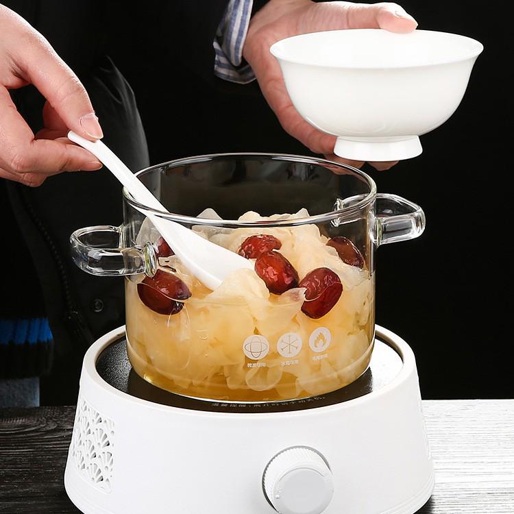 Прозрачная высокотемпературная стеклянная кастрюля для супа, рагу и лапши - подходит для электрических, керамических плит и приготовления на открытом огне