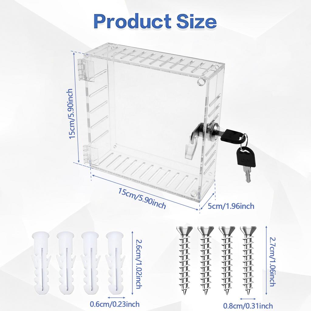 Clear Acrylic Thermostat Cover Large Thermostat Guard Wall Mounted Universal Thermostat Lock Box with Lock Key Home Dropshipping