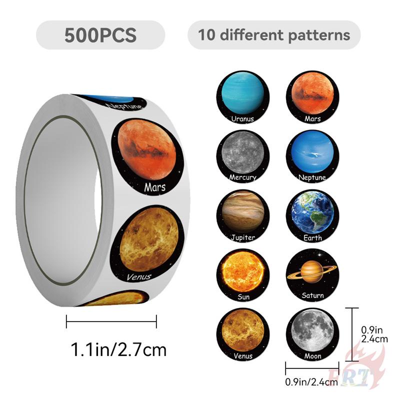 500 шт./рулон Наклейки «Планеты во Вселенной» для детей - Награды, Декор для DIY Скрапбукинга Альбома, Запечатывающая этикетка, Декали