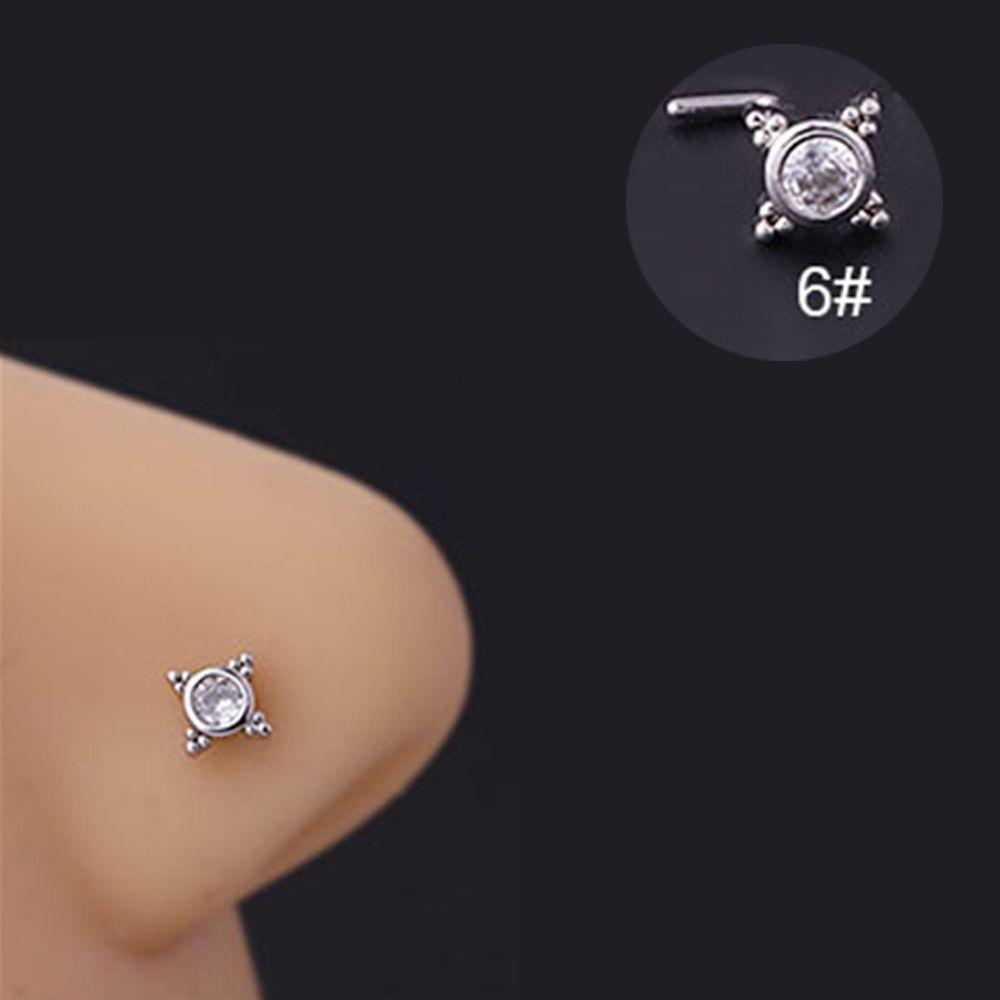 Бабочка, звезда, змея, корона, циркон, титановая сталь, ювелирные изделия для пирсинга, носа, ногтей, L-образные шпильки для носа