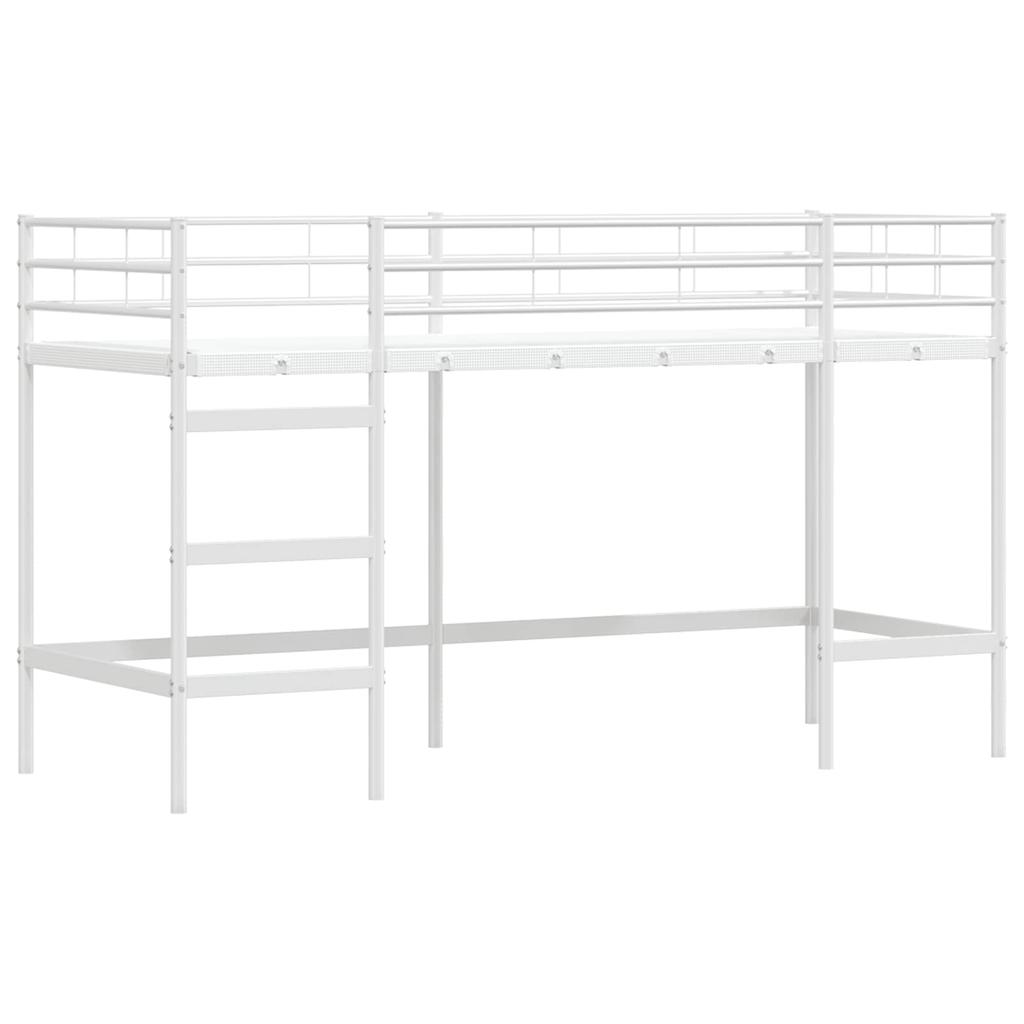 Kids Loft Bed White 99.5 x 190 cm Steel