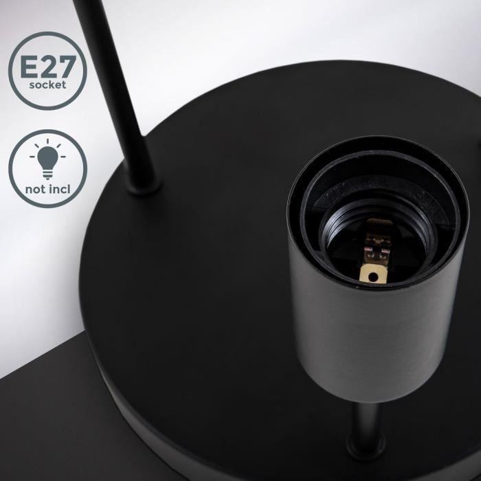 Plafonnier rétro - B.K.Licht - 3 flammes E27 - Noir mat - Métal - Ø19 x H31 cm