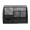 Desktop Mesh Pen Storage Holder 7 Compartments Multifunction Black for Home Sturdy Office