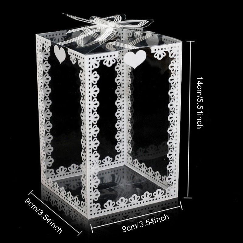 20 шт. Прозрачная подарочная коробка ПВХ пластик Прозрачная упаковочная коробка для свадьбы, детского праздника, сувенир для вечеринки, подарок, коробка для шоколада, конфет, торта