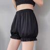 Women's Lolita Bloomers Ice Silk Ruffle Pumpkin Shorts Elastic Waist Security Short Pants Mini Boxers Safety Pants