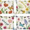 Vintage Floral Plant Pillowcase Linen Printing Living Room Sofa Bedroom Decorative Cushion Pillowcase
