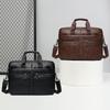 Multi-Zipper Business Briefcase Large Capacity 15.6-Inch Laptop Bag Men's Shoulder Crossbody Bag