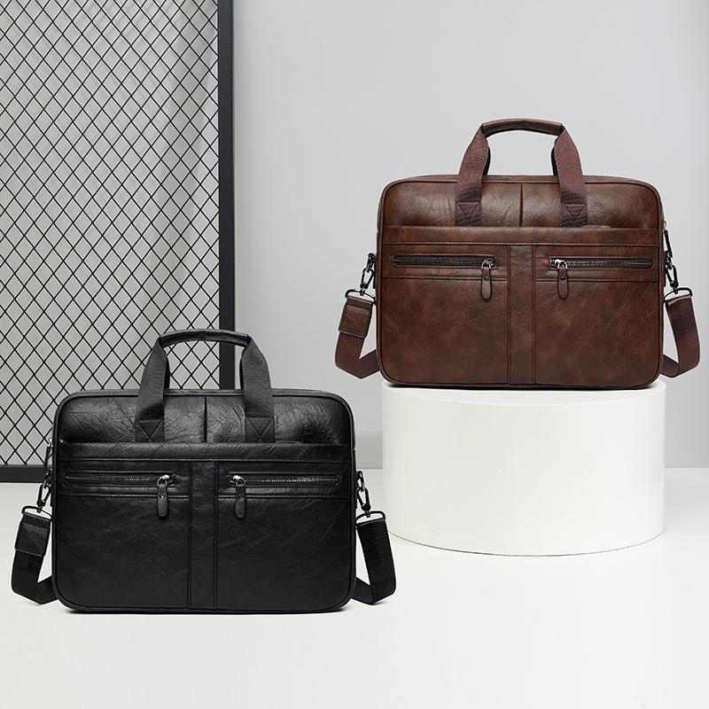 Многофункциональная застежка-молния, деловой портфель, большая вместимость, сумка для ноутбука 15,6 дюйма, мужская сумка через плечо