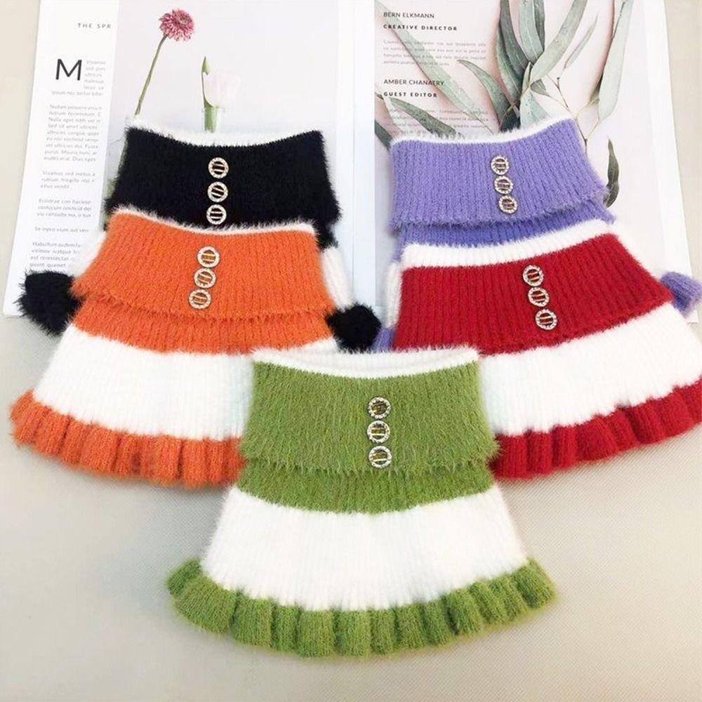 Winter Thick Mink Velvet Ruffle Pullover Warm Scarve Neck Guard Scarf Neck Warmer Fake Collar