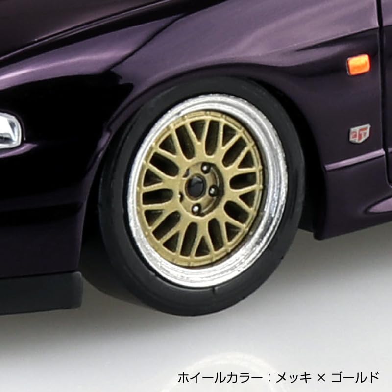 Aoshima Bunka Kyozai Rakupura Snap Kit Nissan R33 Skyline Кастомные колеса Масштабная пластиковая модель Сборная модель ООО. (АОСИМА) нет. 21CU-MP GT-R (Полуночный фиолетовый)