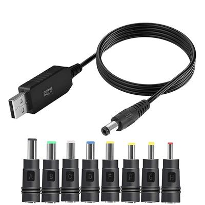 RGEEK 5.5*2.1mm 5V 9V 12V USB кабель повышающий преобразователь повышающий шнур 8 шт разъемов кабель для Wifi 12V маршрутизатор модем вентилятор внешний аккумулятор