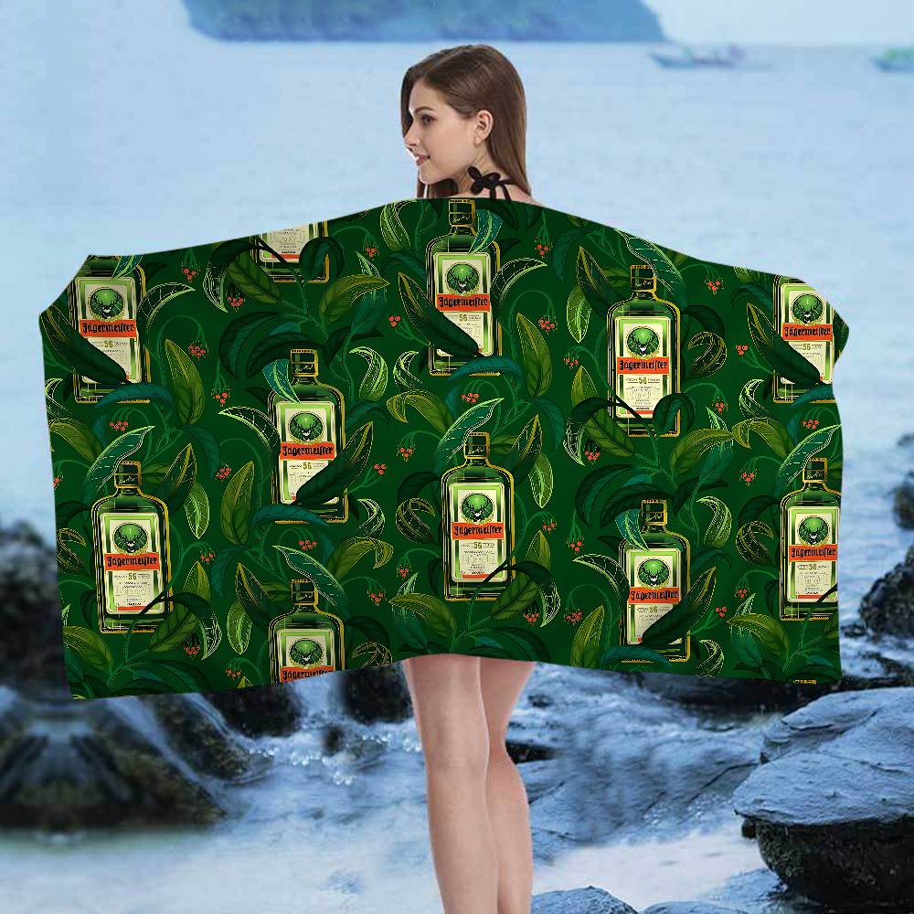Полотенце для ванны с логотипом Jägermeister, из микрофибры, мягкое, хорошо впитывающее воду, дышащее, для девочек, детей, декоративное, с мультяшным рисунком, пляжное полотенце