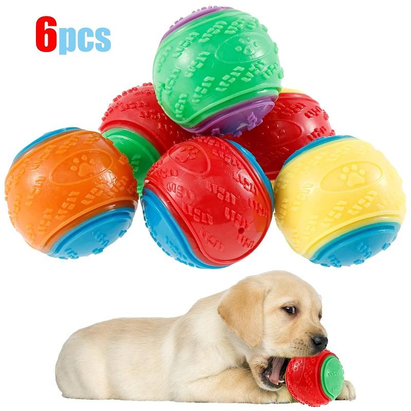 Pet Dog Toy Interactive Rubber Squeaky Ball Dog Toy Bite-resistant High Bounce Puppy Ball Interactive Playing for Dogs Toys