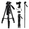 TTT-03 2-in-1 Photography Tripod Monopod Stand Aluminium Alloy 3-Way Swivel Pan Head 163cm