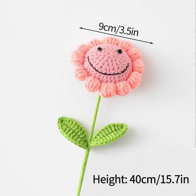 Hand-Knitted Sunflower Crochet Flowers Finished Crochet Flowers Bouquet Handmade SunFlower Bouquet Party Decor Festival Gift