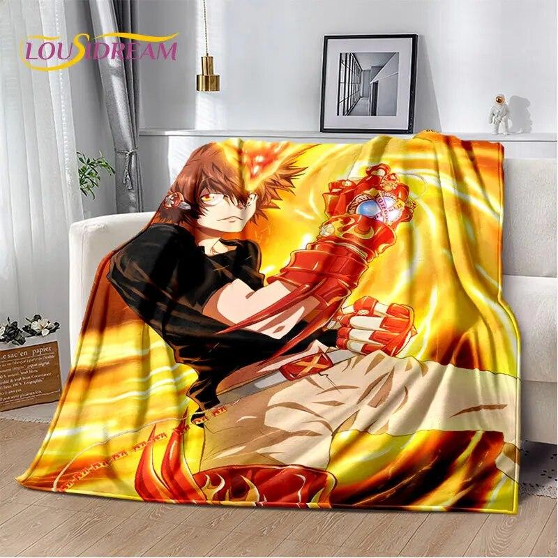 Мягкое плюшевое одеяло в стиле аниме «Учителя Hitman Reborn», фланелевое одеяло для гостиной, спальни, кровати, дивана, чехол для пикника, детское одеяло