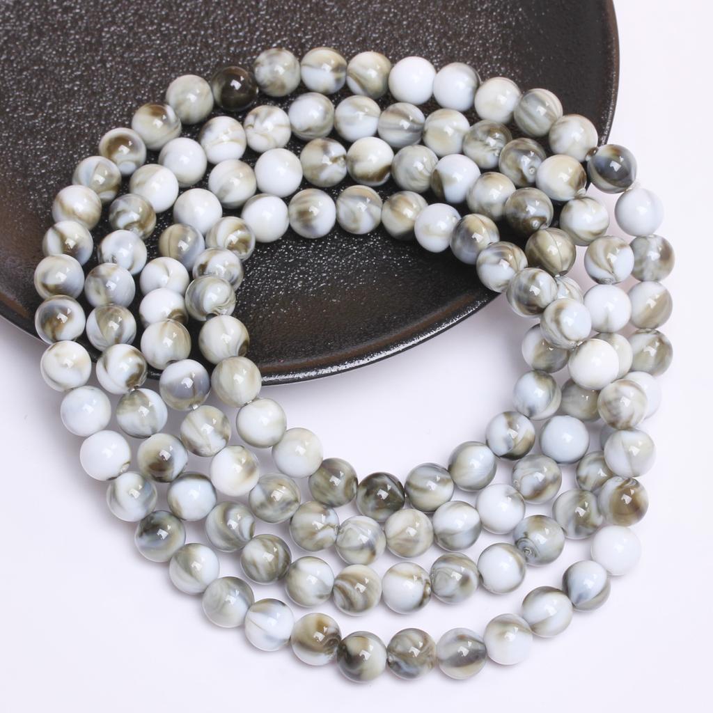 Креативные 30 шт. бисерные аксессуары имитация нефрита камень облака эффект смолы изготовление ювелирных изделий мода ручная работа браслет ожерелье аксессуары круглый 8 мм