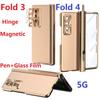 Magnetic Plating For Samsung Galaxy Z Fold 4 5g Case Glass Film Screen Protector Stand Pen Slot Hinge Cover