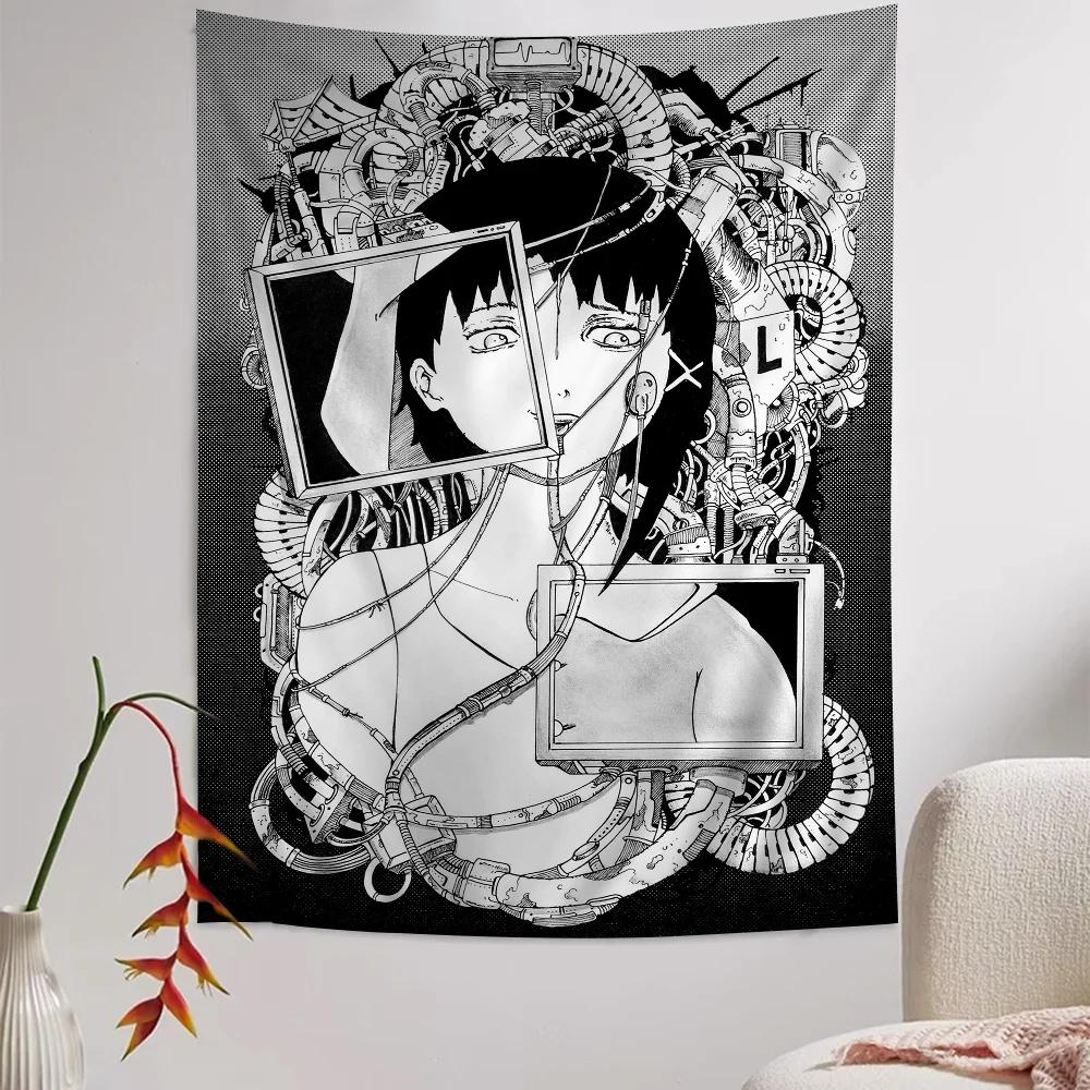 Serial Experiments Lain Cartoon Tapestry Art Science Fiction Room Home Decor Wall Hanging Home Decor