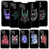 Роскошный чехол для телефона iPhone 11 12 13 15 14 Pro Max X XR XS 7 8 Plus SE 2020 черный силиконовый чехол Funda Samurai Oni Mask neon