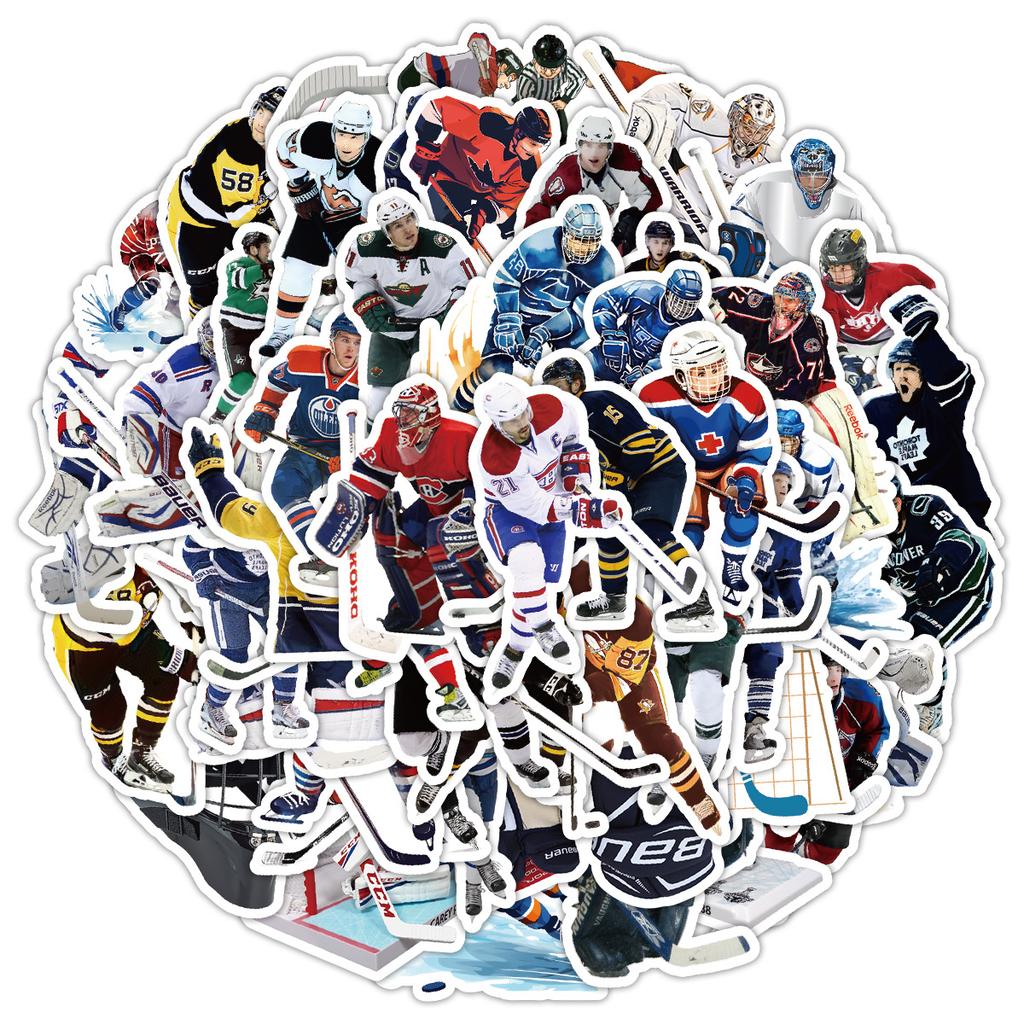 50 Pieces of Hockey Sports Graffiti Stickers, Creative DIY Hockey Stickers, Water Cup, Computer Waterproof Decorative Stickers