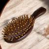 Щетка для роста волос, натуральная сандаловая распутывающая деревянная щетка для массажа кожи головы, для женщин, мужчин и детей, с эргономичной ручкой