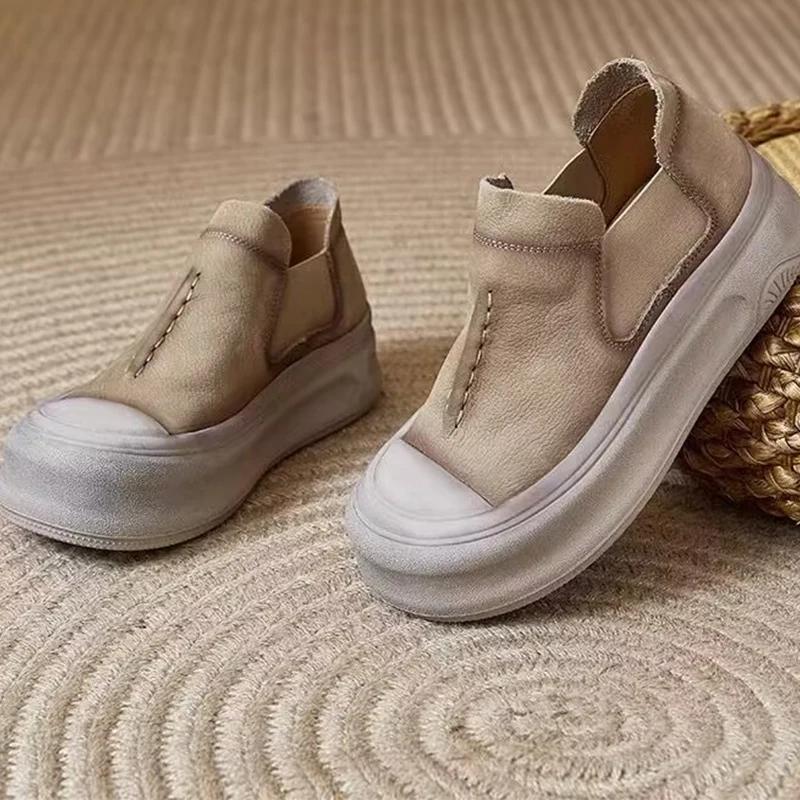 Ботильоны на платформе женские туфли на плоской подошве ретро-кроссовки женские 2025 тренд зимняя спортивная обувь повседневная прогулочная зимняя обувь челси Botas De Mujer