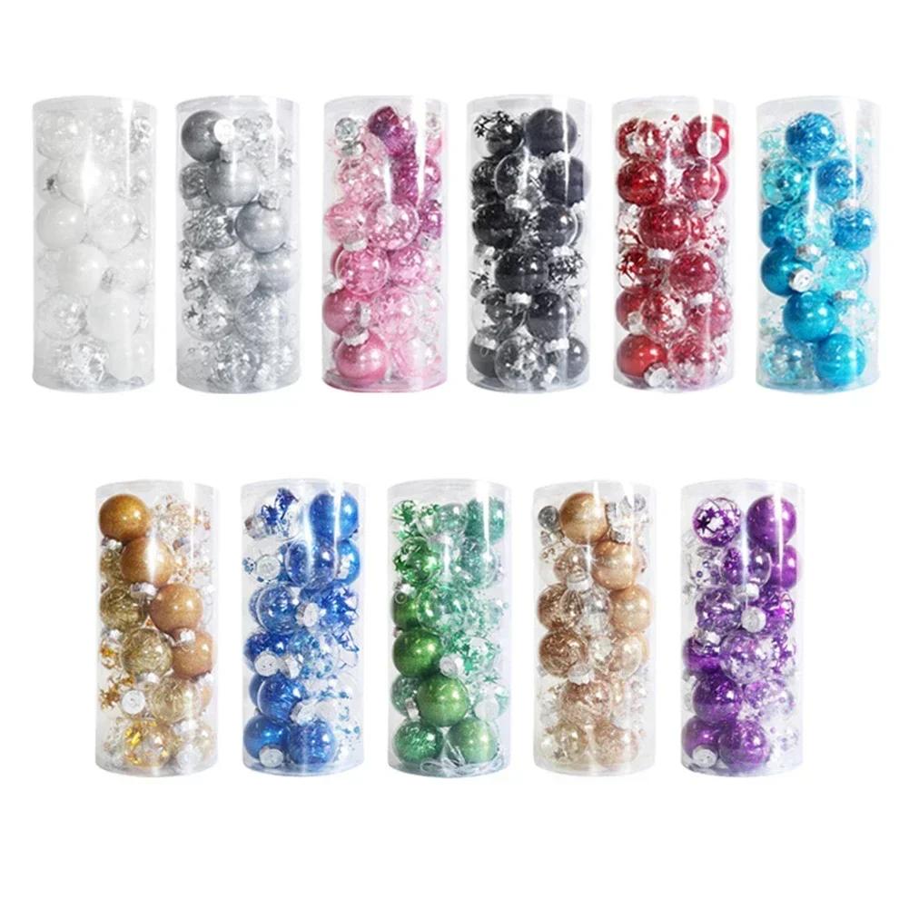 24 шт. Рождественские шары, украшения, безделушки, подвесные украшения для рождественской елки, вечеринка, дом, свадьба, праздничный декор, принадлежности 6 см