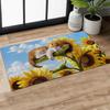 Sunflower Slumber Cat Indoor Door Mat,Cute Kitten Doormat,Non-Slip Rubber Backing Floor Mat,Entry Rug,for Living Room,Office,
