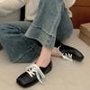Fashion Retro Lace Ballet Square Head Casual Flat Single Shoes Women's 2025 New Spring Shallow Mouth Comfortable Elegant Mary Jane Shoes