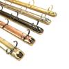A4 Metal Ring Binder Clips with Bamboo Back Panel 4 Detachable Buckle Loose-leaf Binding Strip for Data Book Album Notebook