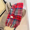 2024 Luxury Korean-Style Women's Wool Plaid Scarf - Warm, All-Season Shawl