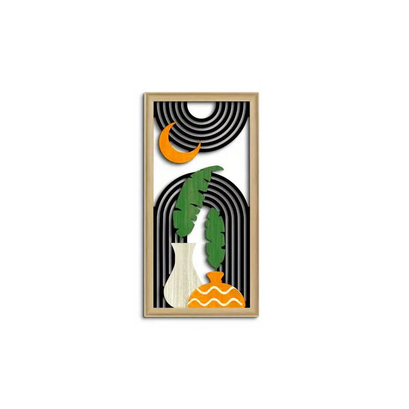 Дизайн 1 шт./3 шт. с вазами, настенное украшение для спальни, полая поделка в стиле фермерского дома, гостиная, искусственное дерево, бохо