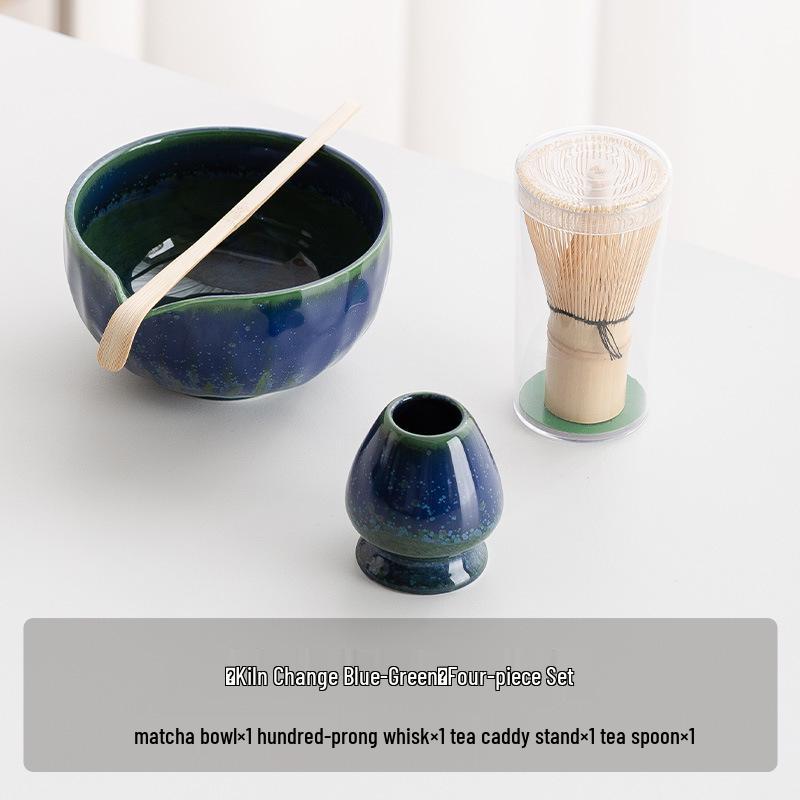 Handmade Japanese Matcha Ceramic Tea Bowl and Bamboo Whisking Tool
