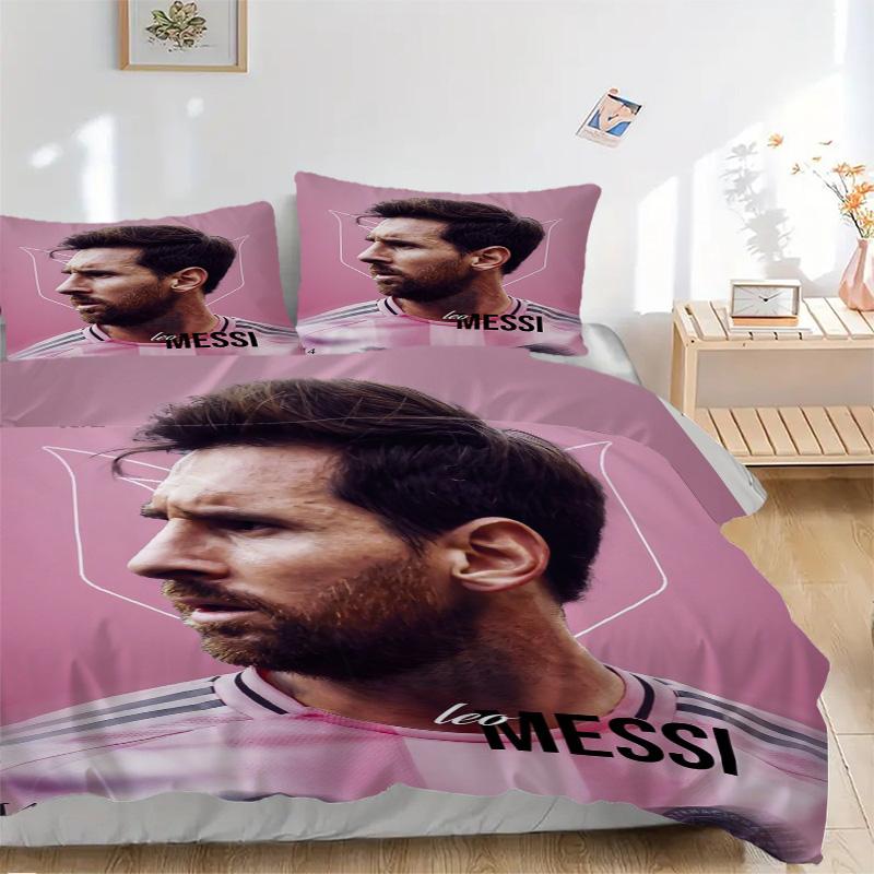 Leo Messi Iconic Portrait Print 3Pcs Bedding Setduvet Cover With 2 Bedropillowcase Home Birthday Gift