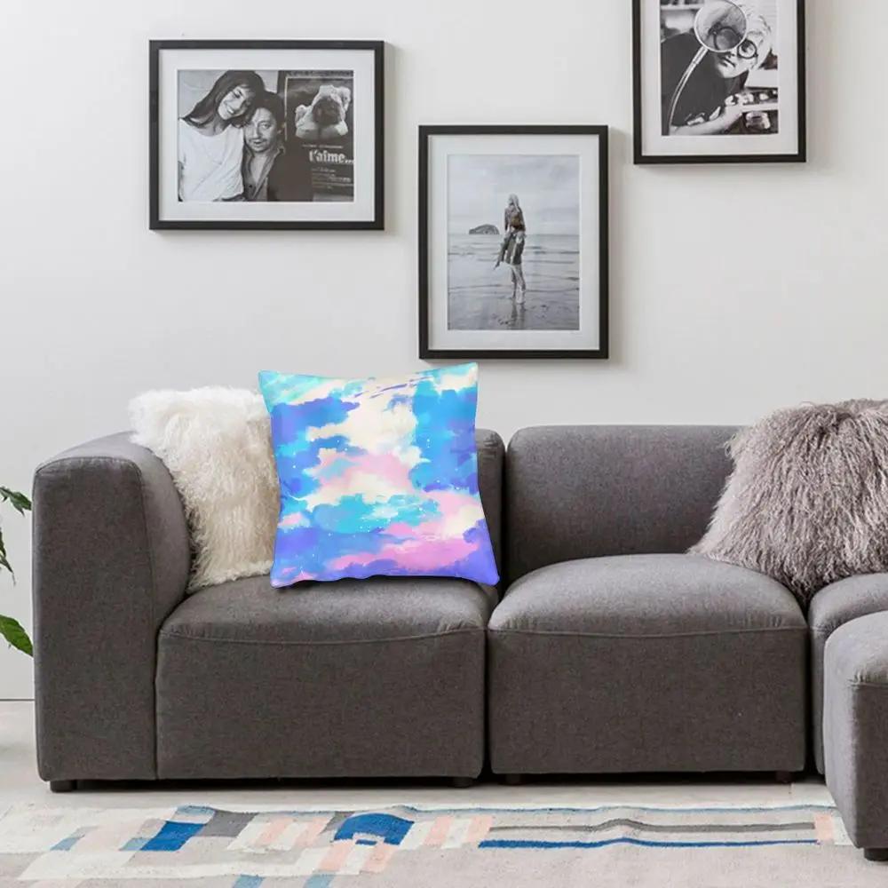 Галактика Вселенная Голубое Небо Наволочка Принт Полиэстер Наволочка Декор Наволочка Накидка Подушка Сиденье Молния