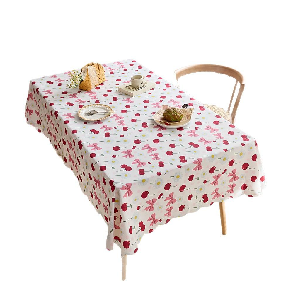 Premium Tablecloth Waterproof Anti-Scald Printed Tablecloth Pastoral Rectangular Multi-Use Wipeable Picnic Mat Table Fabric