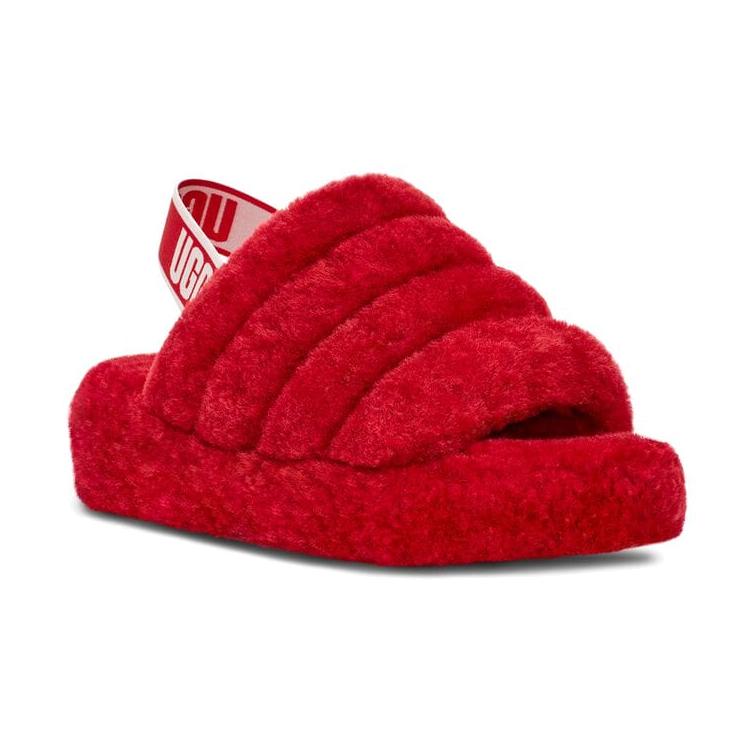UGG Шлепанцы Fluff Yeah Slide Ribbon Красные Женские 1095119-RBRD